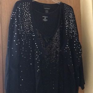 Black sequin Sweater set-tank/cardigan Lane Bryant